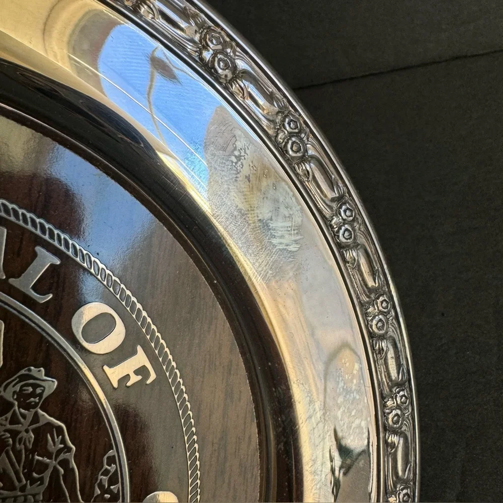 Oneida Great Seal Of The‎ State Idaho Vintage Silver Plate Presentation Tray
